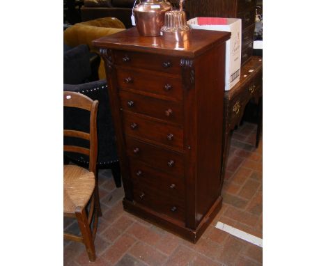 A Victorian mahogany seven drawer Wellington chest - 51cms wide CONDITION REPORT In our judgement, condition of lot is fair. 