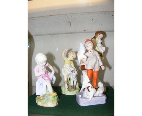 Four Royal Worcester figures modelled by Doughty including 'Spring 3012'