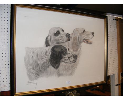 LEON DANCHIN - portrait of dogs signed in pencil by the artist to the mount - 50cm x 70cmCONDITION REPORTOriginal artwork
