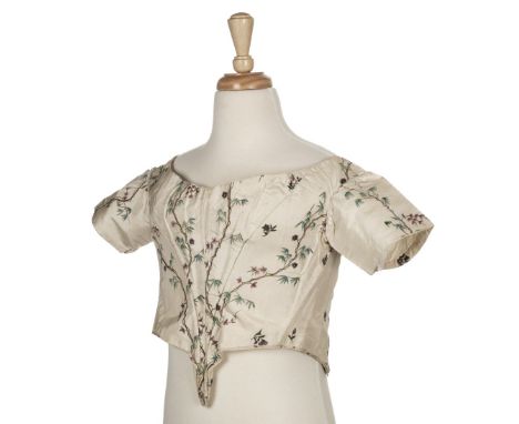 Bodices. A collection of early bodices, late 18th/early 19th century, 4 bodices, all with later reworkings, comprising: a pai