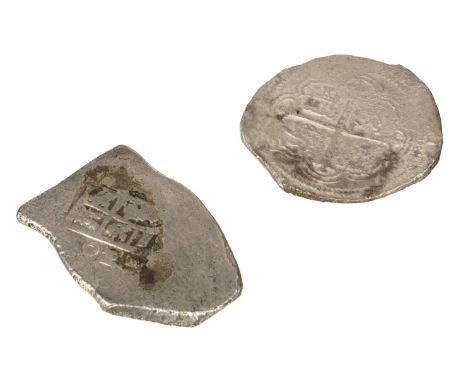Shipwreck Coins. Spain, 8 Reals recovered from the Rill Cove Wreck which sank in 1618, presented with a certificate of origin