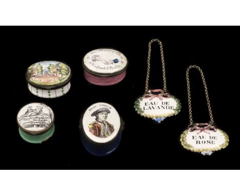 Bilston Enamel Boxes. A George III period enamel patch box made to commemorate John Paul Jones, who was the United States' fi