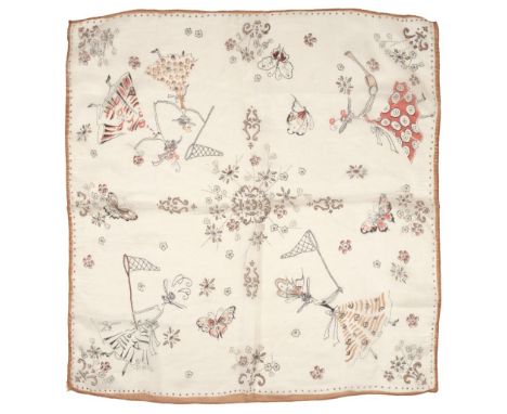 Handkerchiefs. A large collection of printed handkerchiefs and scarves, 20th century, printed (and a few embroidered) on silk