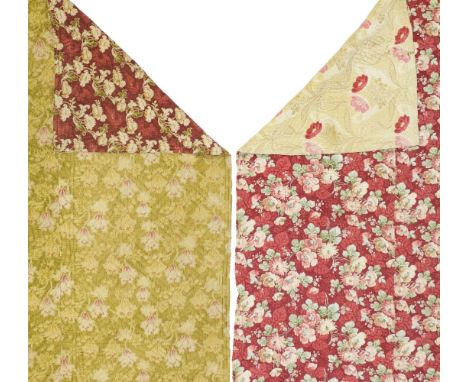 Quilts. Two Welsh quilts, circa 1910, the first a double-sided quilt, with pattern of art nouveau stylised flowers on each si