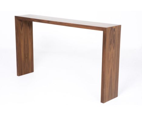 A CONTEMPORARY CONSOLE TABLE AND SIDE TABLE
Of slim design, the side table with a single shelf beneath
91cm x 160cm x 30cm; 8