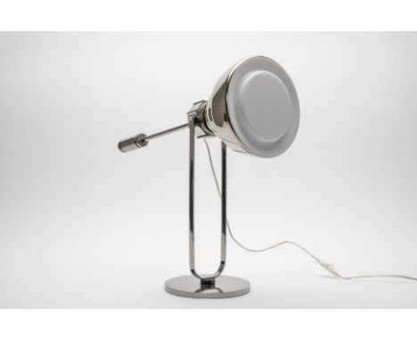 A DIESEL WITH FOSCARINI INDUSTRIAL TABLE LAMP Adjustable with circular base, in working condition&nbsp; 57cm high (full exten