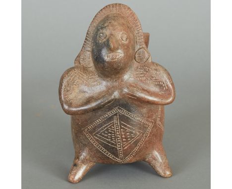 Pre-Columbian ceramic Colima female effigy vessel, circa 100 B.C.E-150 C.E.Provenance: Purchased by Fernandez Leventhal Galle