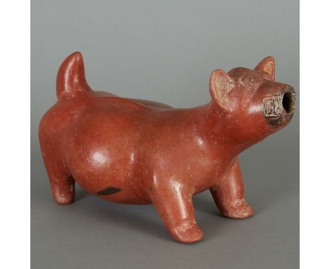 Pre-Columbian Colima ceramic dog statue, circa 100 B.C.E.-200 C.E.Provenance: Ron Herman Collection, Hudsonville, MI; purchas