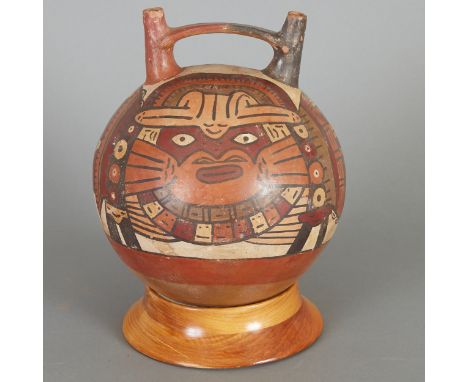 Pre-Columbian Nazca two spout ceramic vessel, circa 400-600 C.E.Provenance: Emmerich Frankel, Switzerland; Ernesto Ledermann,