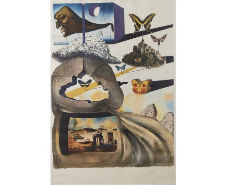 Salvador Dali (1904-1989). Color lithograph titled "Normandie." Print is hand signed along the lower right and numbered 71/30