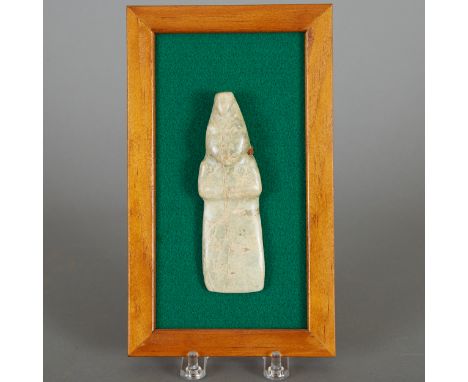 Pre-Columbian stone carved axe god originating from Costa Rica, 300-600 C.E.Provenance: Norman Fargo Collection, CA; purchase