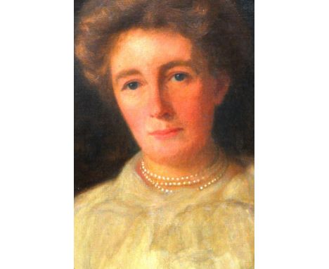 Audrey W Waite, Portrait of a Lady, head and shoulders length, oval, oil on re-lined canvas, 44cm x 36cm.