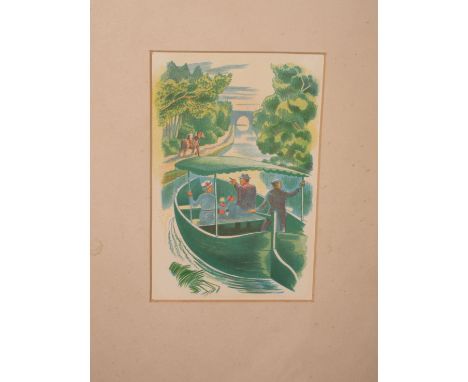 John Nash: a four colour lithograph, "The Canal", published in "Men and the Fields", wove paper, William Weston Gallery label