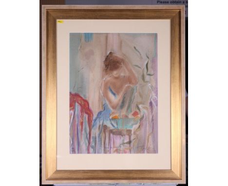 Janet Treby: a limited edition coloured print, "Ecole de Ballet III", 21" x 15"