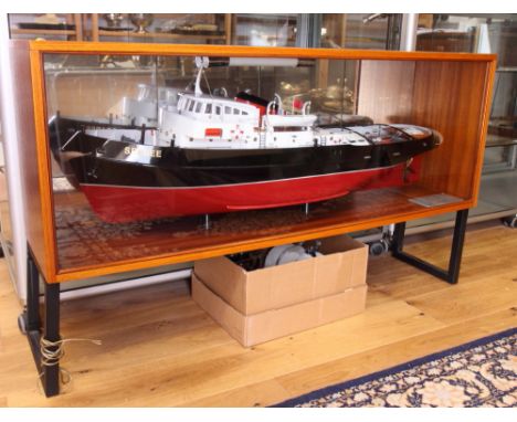 A scratch built scale model of the tug "Seebee" constructed by M J Glandfield, together with a Stuart Turner double 10" live 