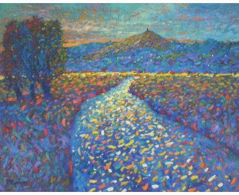 After Paul Stephens (20th/21st century) - 'Glastonbury Tor and the Levels', signed artist's proof, limited edition print 1/25