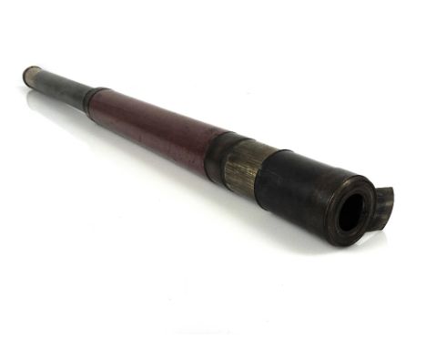 Late Victorian brass two draw 'Day or Night' telescope by Dolland, London, 39" extended