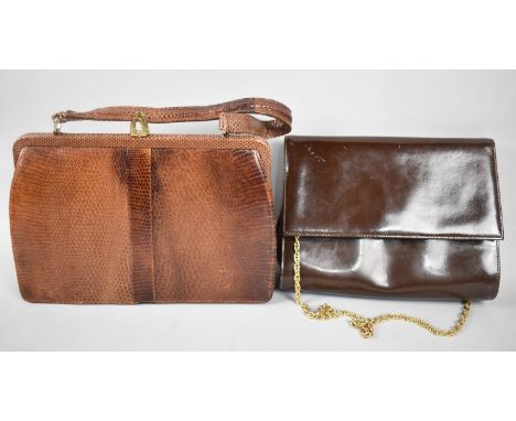 A Ladies Leather Bag by Simon Martin and a Vintage Snakeskin Example by Mappin &amp; Webb 