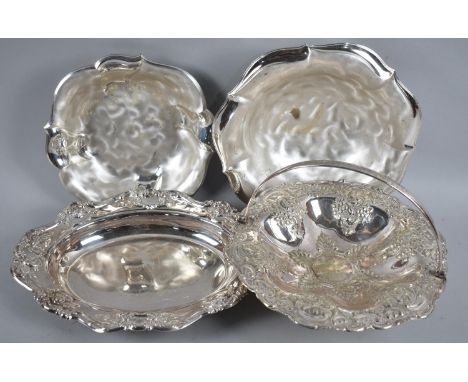 Two Silver Plated Cake Baskets and Two WMF Ikora Bowls 