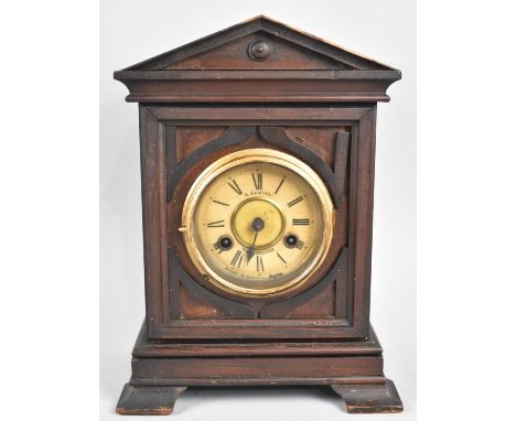 An Edwardian Architectural Mantel Clock, Made in Wurttemberg but Retailed by H Samuel, Manchester, Junghans Movement, 34cms H