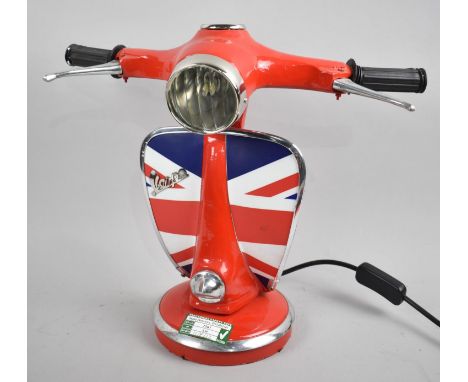 A Novelty Table Lamp in the Form of a Vespa Scooter, 34cms High 