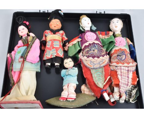 A Collection of Five Vintage Japanese Dolls 