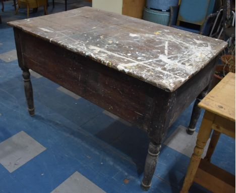 A Mid 19th Century Tool Box/Table with Hinged Lid Containing Various Workshop and Wood Working Tools, Blacksmiths Nail Tray e