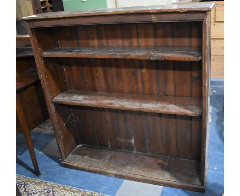 A Late 19th/Early 20th Century Open Bookcase, Missing One Shelf, 118cm wide 