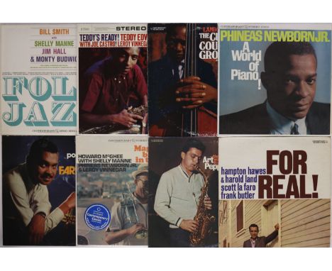 CONTEMPORARY RECORDS - A neat collection of 16 x (almost entirely US) brill LPs. Artists/titles include Various - Folk Jazz (