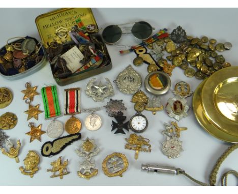 A PARCEL OF MILITARY MEDALS & RELATED ITEMS FROM CAPT. R B HARDCASTLE formerly of 80 Suffolk Place, Porthcawl, including boxe