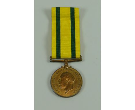 A GEORGE V TERRITORIAL WAR MEDAL for Voluntary Services Overseas 1914-19 to 268352 G VALE MONMOUTH R