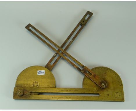 A WWI BATTLEFIELD ARTILLERY PLOTTER IN BRASS inscribed E R Watts & Son, London and plotted field MKII-601 (consignment from B