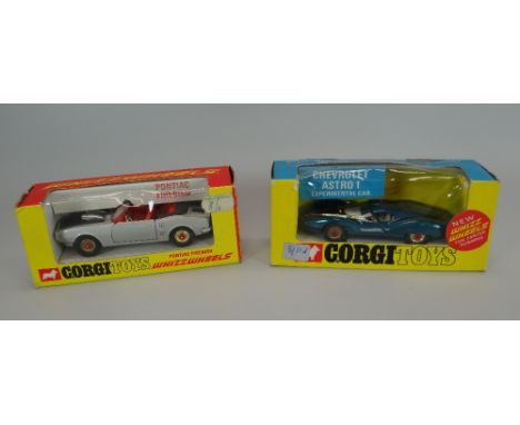 A BOXED CORGI TOYS NO.347 CHEVROLET ASTRO 1 EXPERIMENTAL CAR together with a boxed Corgi Toys Pontiac Firebird, no.343