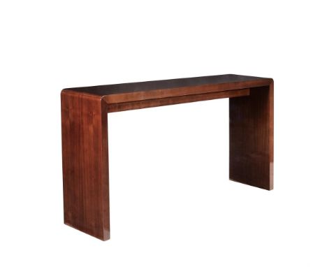 A console table, recently manufactured by Hamilton Conte, Paris, Orick pattern in Cognac (walnut) finish to simulate rosewood