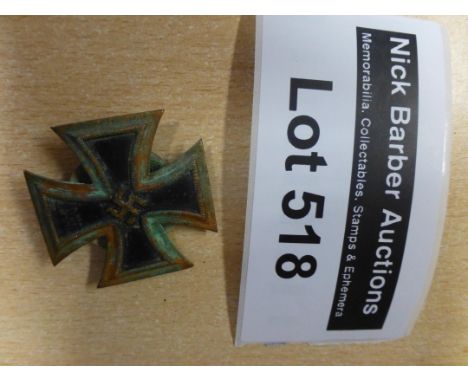 Collectables : Militaria - German WWII style Iron Cross, first class, screw back with verdigris.