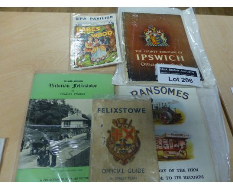 Local Ephemera : includes Victorian Felixstowe Book by Corker, Felixstowe Guide 1933 etc (5).