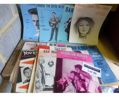 Records : Songsheets - originals from 1950's/60's incl Elvis Presley, Manfred Mann, Fury, Creedance Clearwater, Checker etc, 