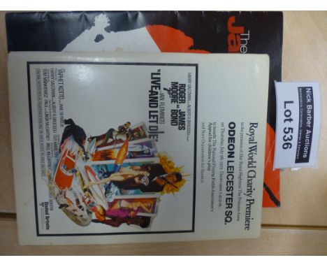Collectables : Film - James Bond - Live and Let Die charity premiere - 5 July 1973, programme, Odeon Leicester Square.  Fine 