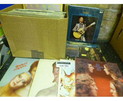 Records : A box of 60+ classic rock albums incl David Bowie, Rolling Stones, Slade etc.