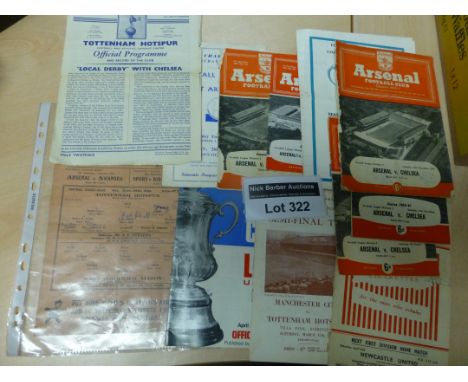 Football : Various programmes incl Tottenham v WBA, 1945/46, FA Cup Final Replay 1970 (15).  Good/very good cond.