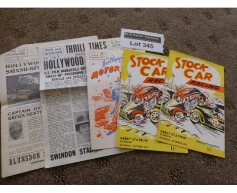 Stock Car : Swindon Blunsdon progs 1954-57, incl first meeting 25.9.1954 and 16.10.1954 (5).