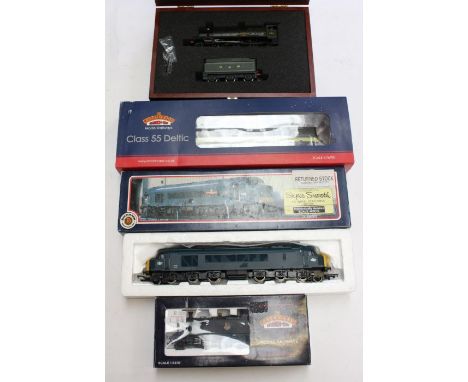 Bachmann: A collection of four boxed Bachmann OO Gauge locomotives to comprise: Prairie Tank 5500 32-137; The Green Howards i