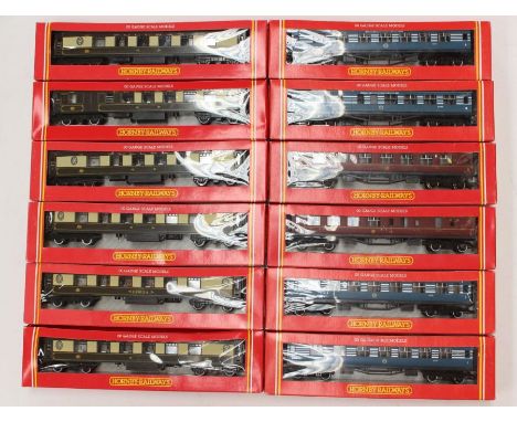 Hornby: A collection of assorted Hornby OO Gauge boxed coaches to comprise: Pullman First Parlour Car R223; Pullman Third Par