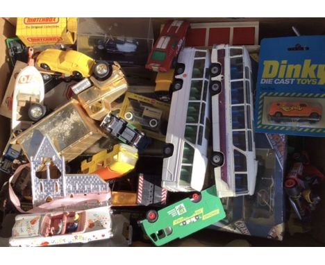 Diecast: A collection of assorted diecast vehicles in playworn condition, approximately 50 to include: Dinky Leyland Octopus,