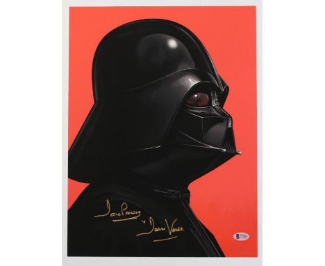 Star Wars: A limited edition Star Wars, Darth Vader portrait print, signed by Dave Prowse. No. 3000/3615. Measuring approx. 4