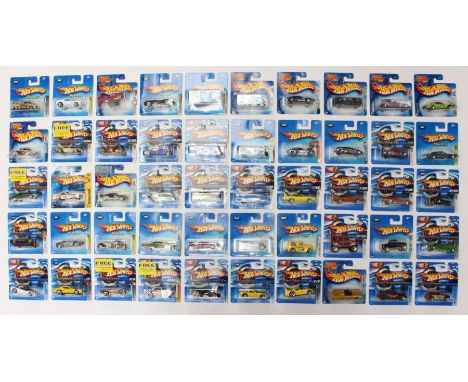 Hot Wheels: A collection of 50 modern Hot Wheels short carded vehicles including: First Editions from various years, as well 