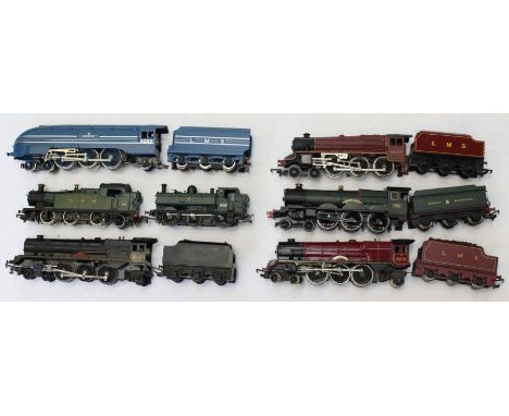 OO Gauge: A collection of seven assorted unboxed OO Gauge locomotives to include Hornby, Bachmann, Mainline and Tri-ang examp