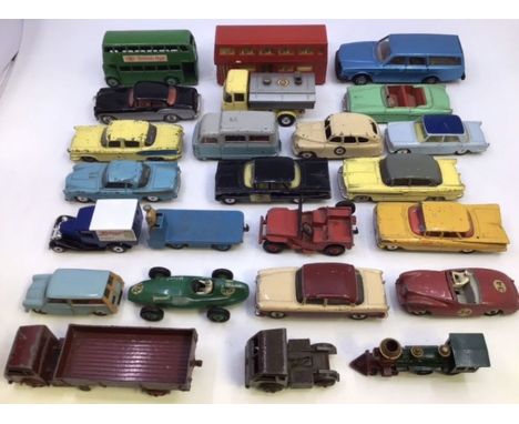 Diecast: A collection of assorted diecast vehicles to include Corgi, Dinky and others, all in playworn condition. Please stud