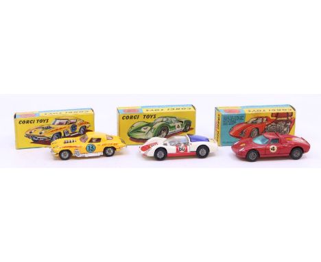 A small collection of Corgi Toys cars, comprising a No. 314 Ferrari  Berlinetta 250 Le Mans, a No. 22