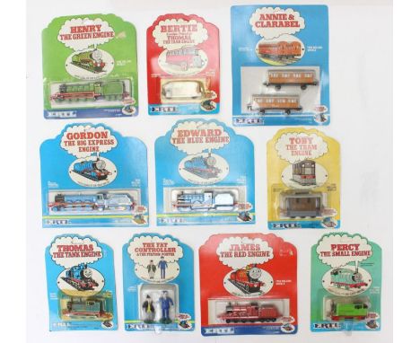 ERTL: A collection of assorted Thomas the Tank Engine &amp; Friends carded items to include: Henry, Bertie, James, Thomas, An